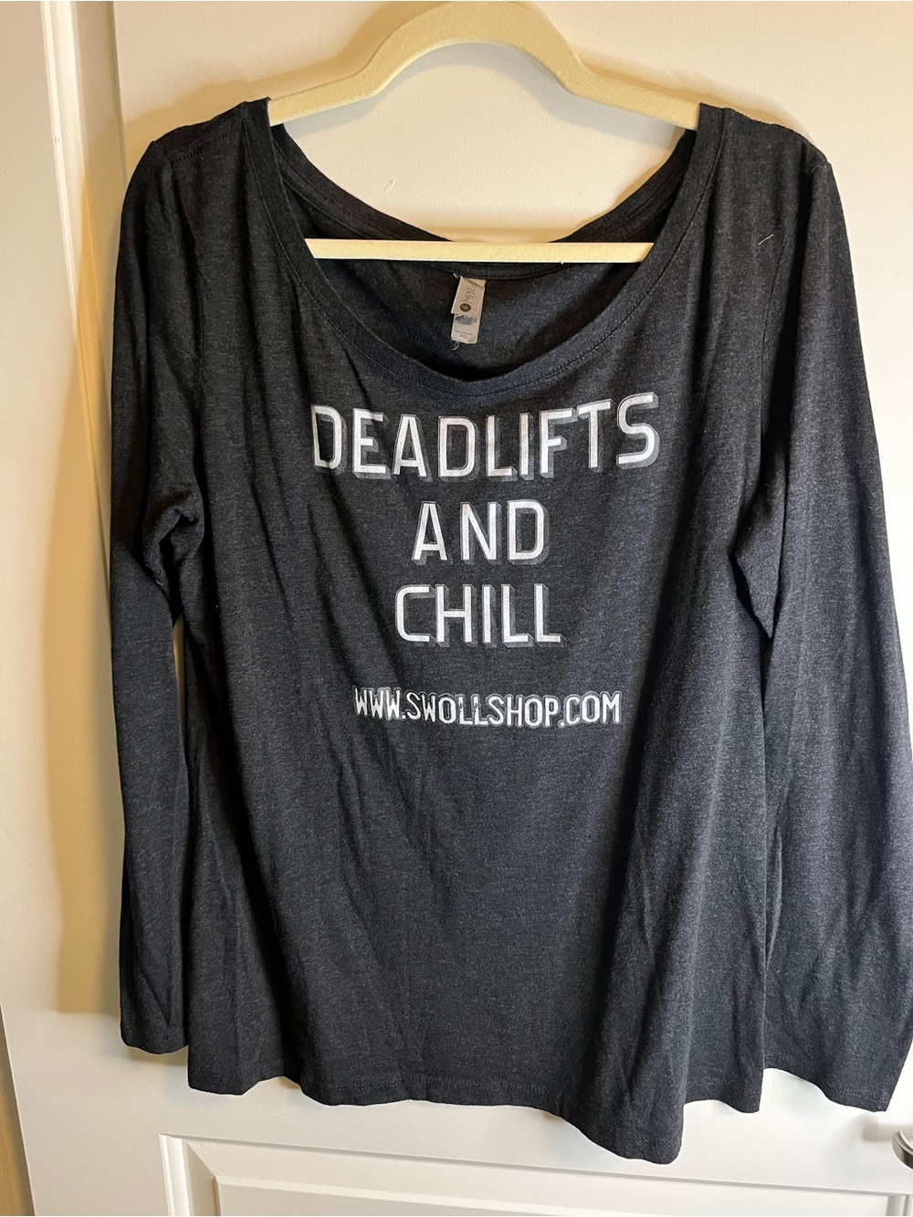Next Level Apparel Black Long Sleeve 'Deadlifts and Chill' Graphic Tee